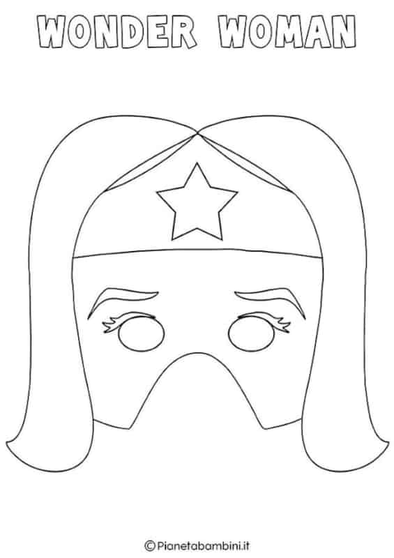 Máscara para colorir de Mulher Maravilha48