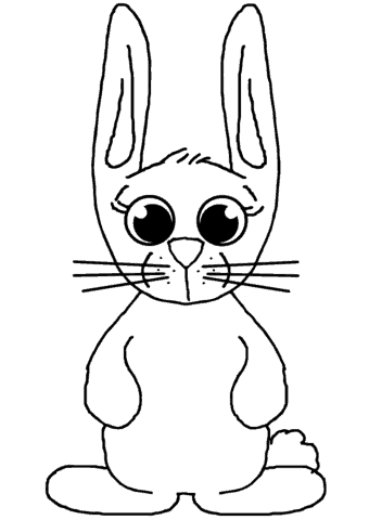 Pequeno coelho simples para pintar