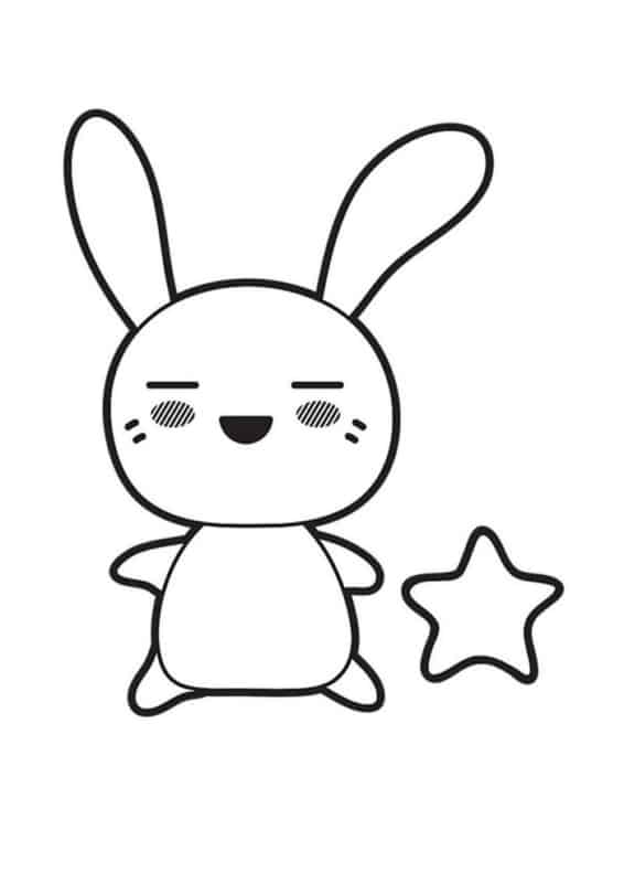 desenho de coelho kawaii para colorir