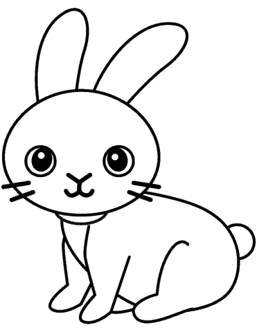 desenho para colorir coelho simples
