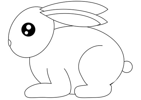 desenho simples de coelho para pintar