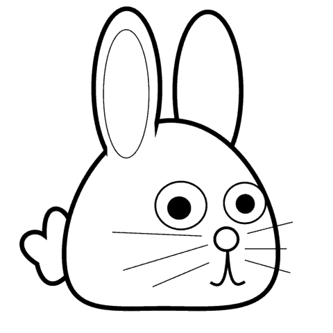 rosto de coelho simples para pintar