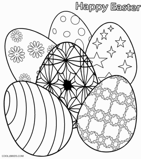 coleção de ovos de pascoa para colorir