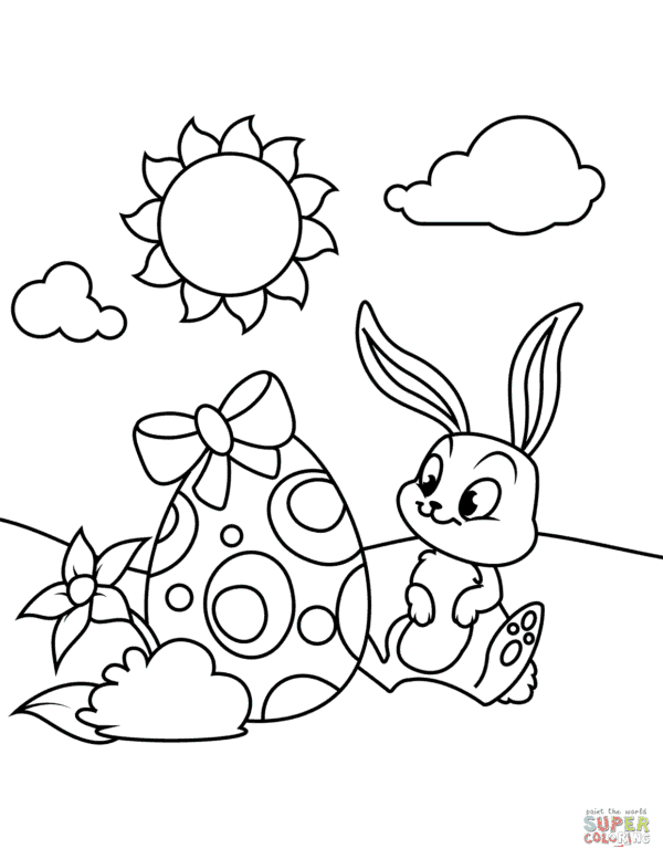 desenho de coelho da Páscoa para colorir