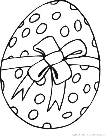ovo de Páscoa para colorir com laço