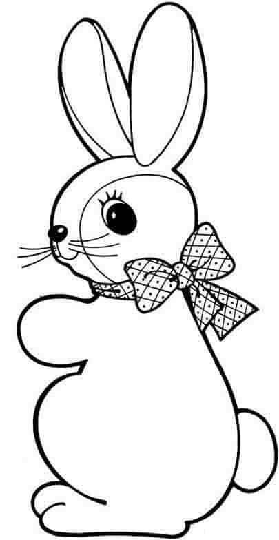 desenho simples de coelho com laço