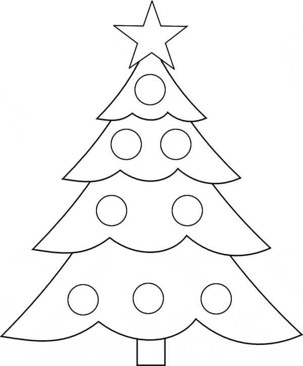 Modelo simples de árvore para colorir de natal