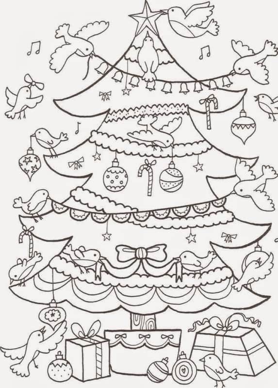 Árvore de Natal com passarinhos