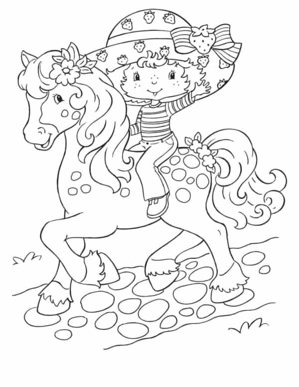 desenho da Moranguinho de cavalo para colorir