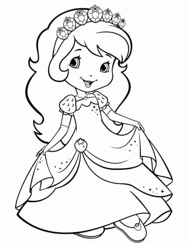 desenho da Moranguinho de princesa para colorir