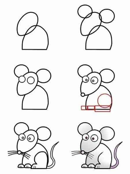 Desenhos fáceis rato