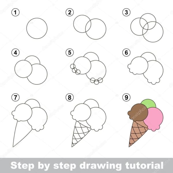 Desenhos fáceis sorvete