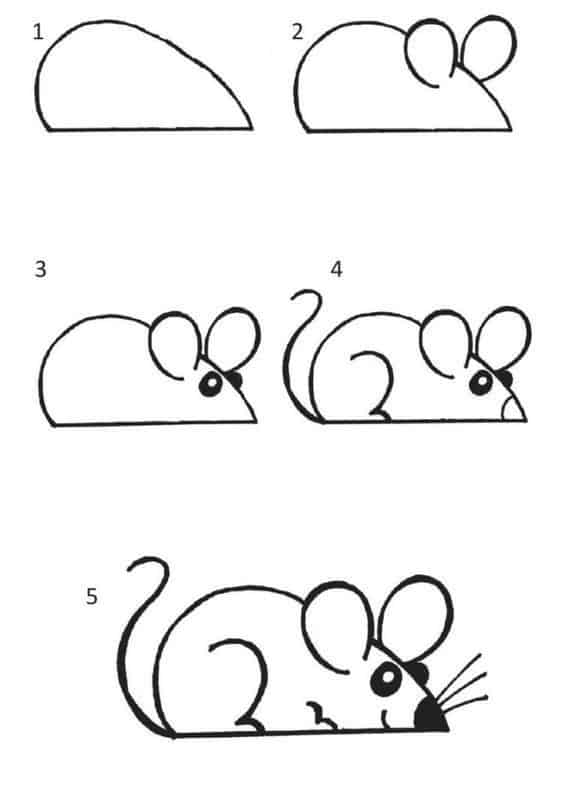 como fazer desenho de rato com passo a passo