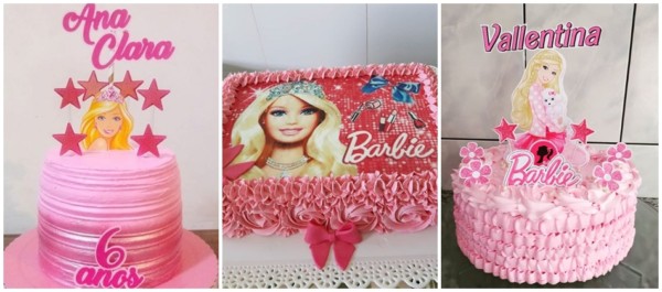 ideias de bolo simples da Barbie