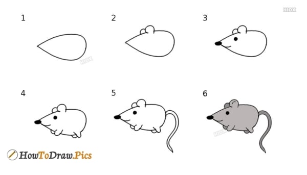 como fazer desenho simples de rato