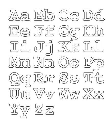 Alfabeto com letras maiusculas e minisculas para colorir