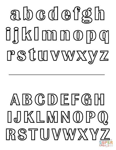 Alfabeto para colorir com letras maiusculas e minusculas
