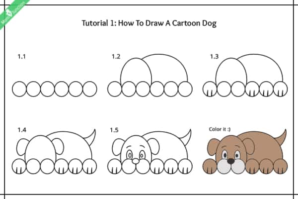 Como desenhar um cachorro deitado