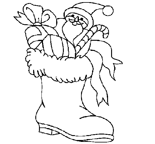 bota do Papai Noel para pintar