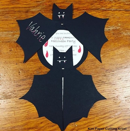 convite Halloween morcego