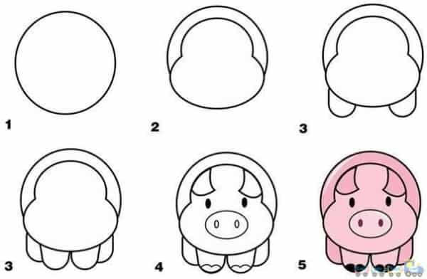 Como desenhar animais porco
