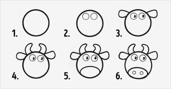 Como desenhar animais vaca