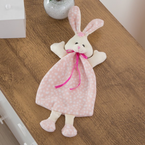 Inspiração de naninha para bebê de coelho rosa