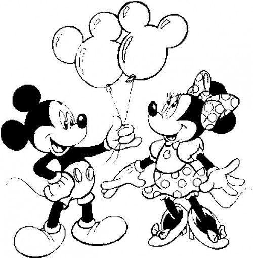 Mickey e Minnie para colorir juntos