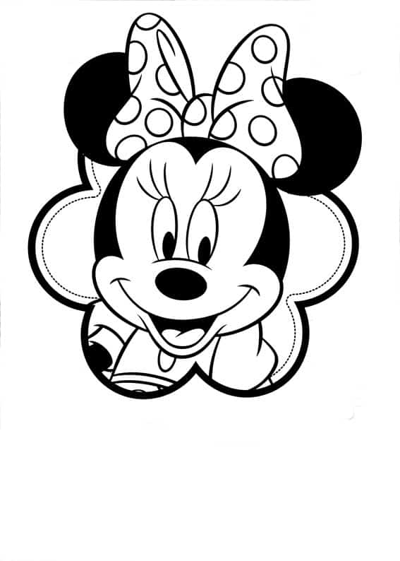 Minnie para colorir com lacinho de bolinha