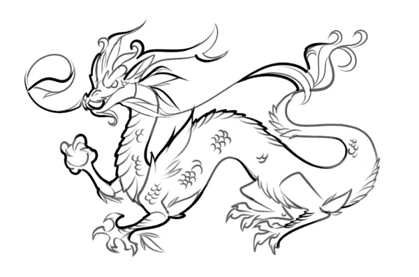 desenho de dragão chinês para colorir