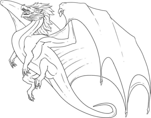 desenho de dragão voando