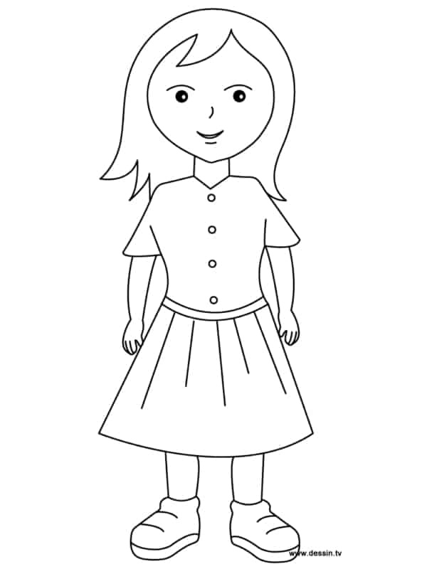 desenho simples de menina para pintar