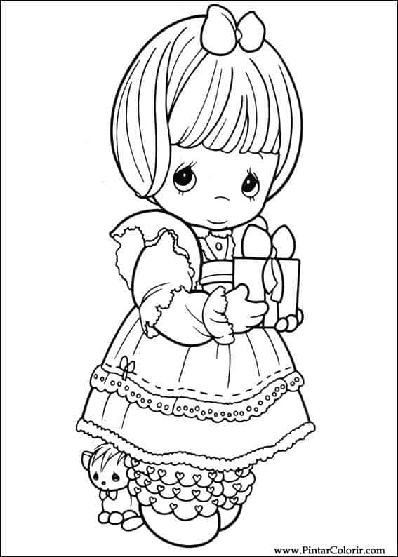 desenho cute de menina para colorir