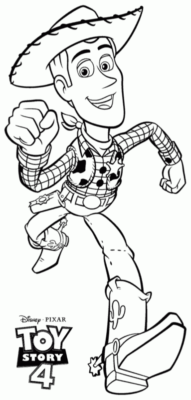 desenho do Woody de Toy Story 4 para pintar