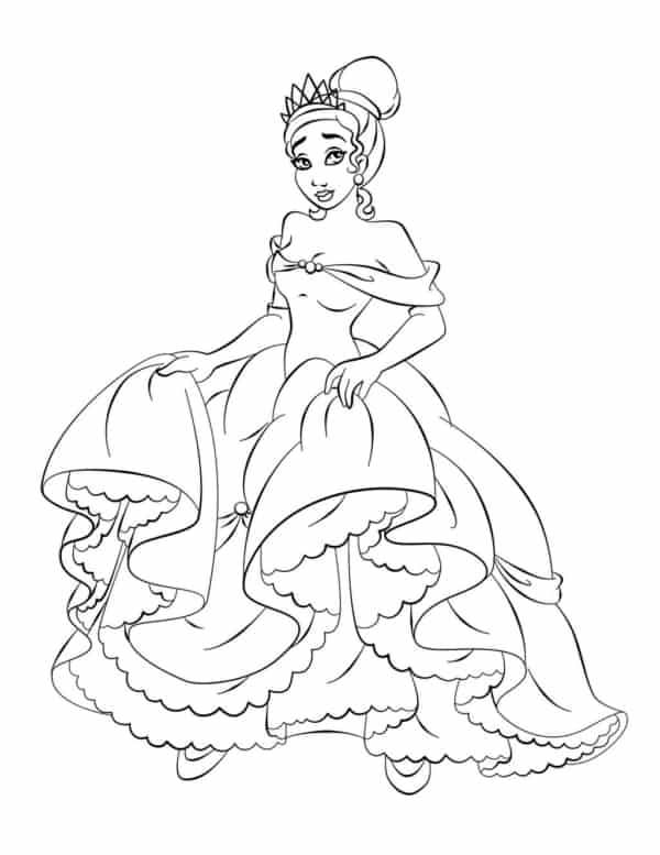 desenho princesa Tiana para pintar