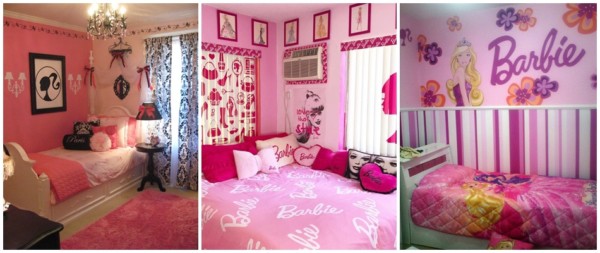 ideias para decoracao rosa de quarto da Barbie