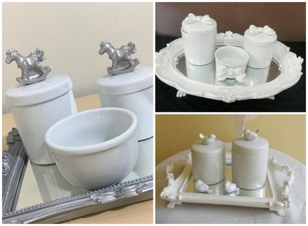modelos de kit higiene de porcelana branca
