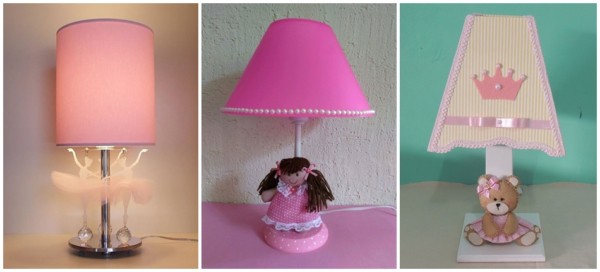 modelos de abajur rosa para quarto de bebe