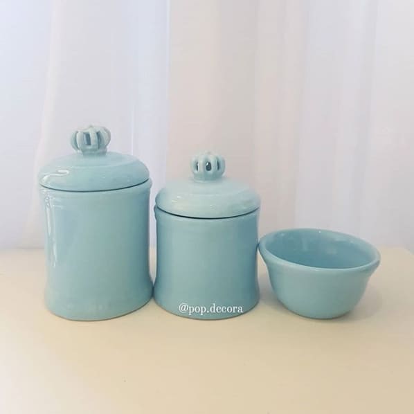 kit higiene de porcelana azul bebe