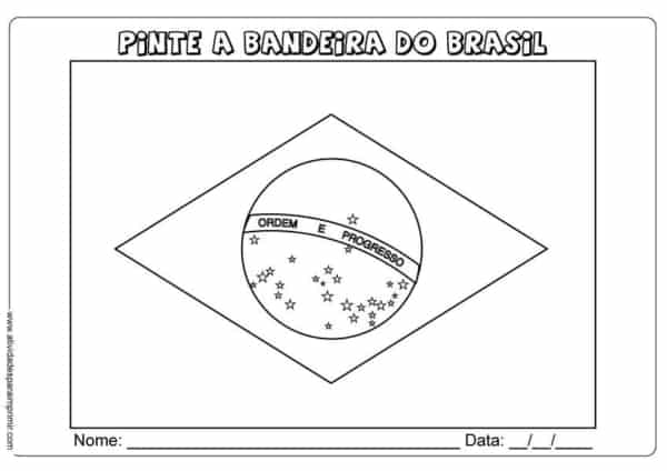 desenho da bandeira do Brasil para colorir