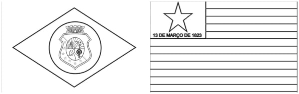 bandeira do Ceara e Piaui para colorir