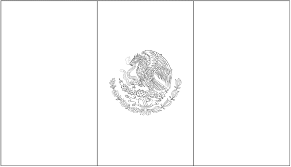 bandeira do Mexico para colorir