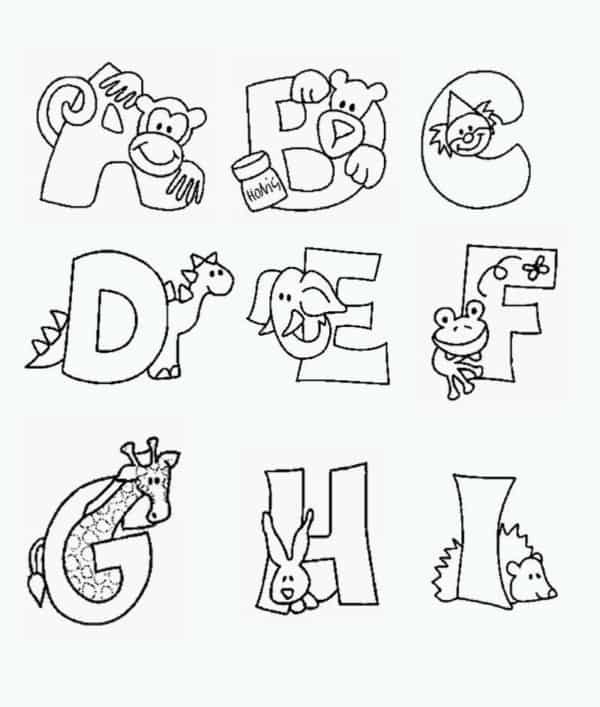 desenhos e alfabeto para colorir