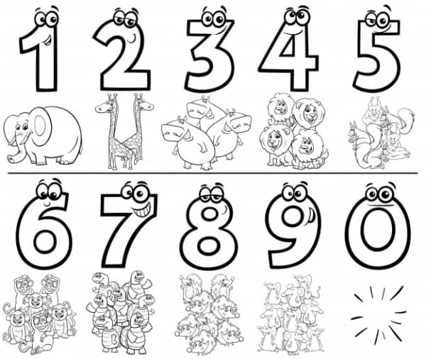 atividade simples de matematica com numeros para colorir