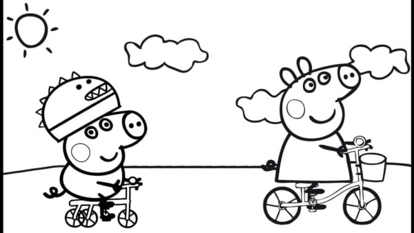 desenho Peppa Pig e George para colorir