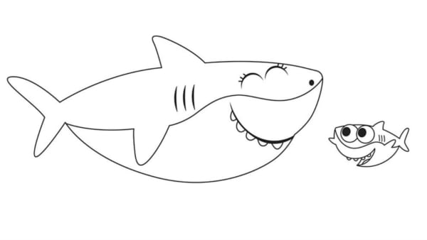 atividade baby shark para pintar gratis