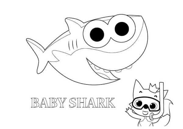atividade de pintar baby shark