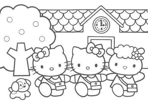 Hello Kitty para imprimir e colorir