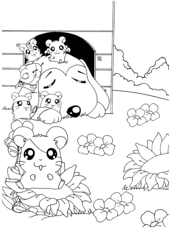 desenhos fofos para colorir (turma Hamtaro)