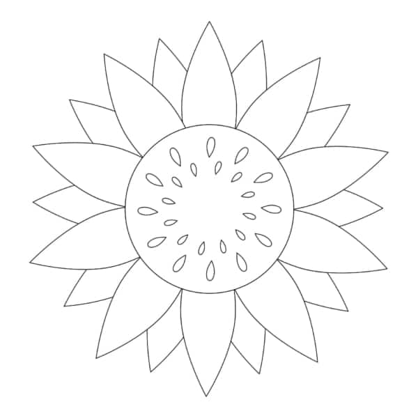 flor de girassol simples de pintar